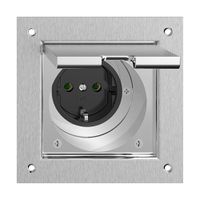 SCHUKO-Steckdose FH PMKV 16A, 250VAC, L+N+PE Messing vernickelt