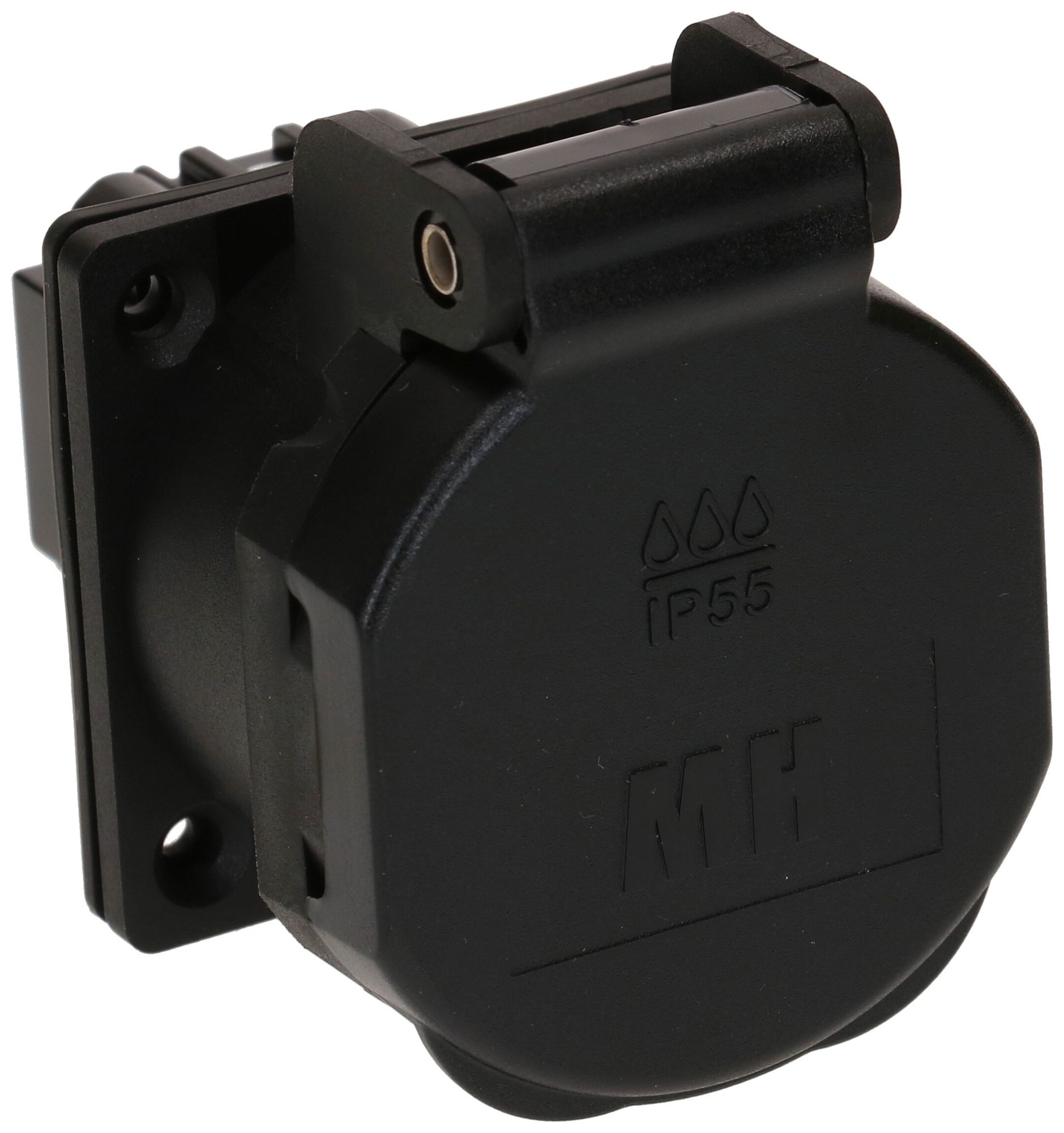 EB-Steckdose MH BUILD 1×Typ 13 10A 230V 50×61.5×66.7mm IP55 schwarz