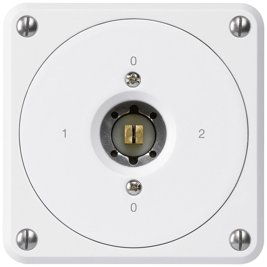 Interrupteur à clé carrée ENC robusto sans clapet 2/1P blanc