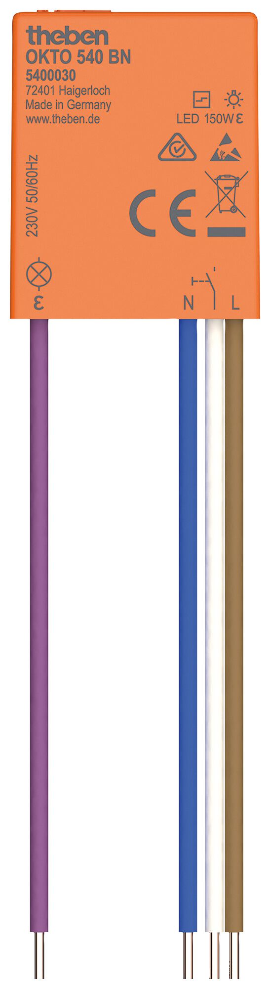 Stromstossschalter Theben OKTO 540 BN 230V AC 250W 1NO
