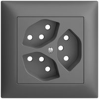 Frontset EDIZIOdue dunkelgrau 88×88mm 3×T13