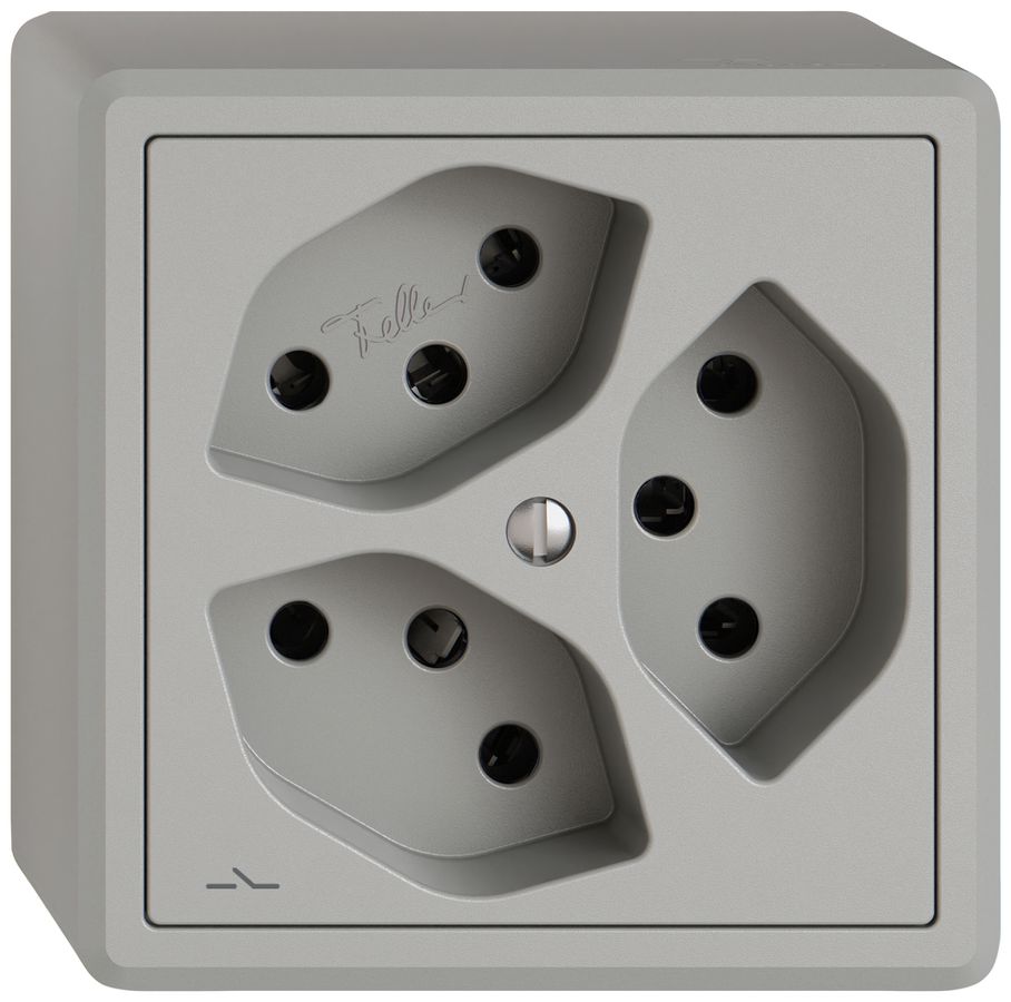 AP-Steckdose EDIZIO.liv SNAPFIX® 3×T13 1×S hgu