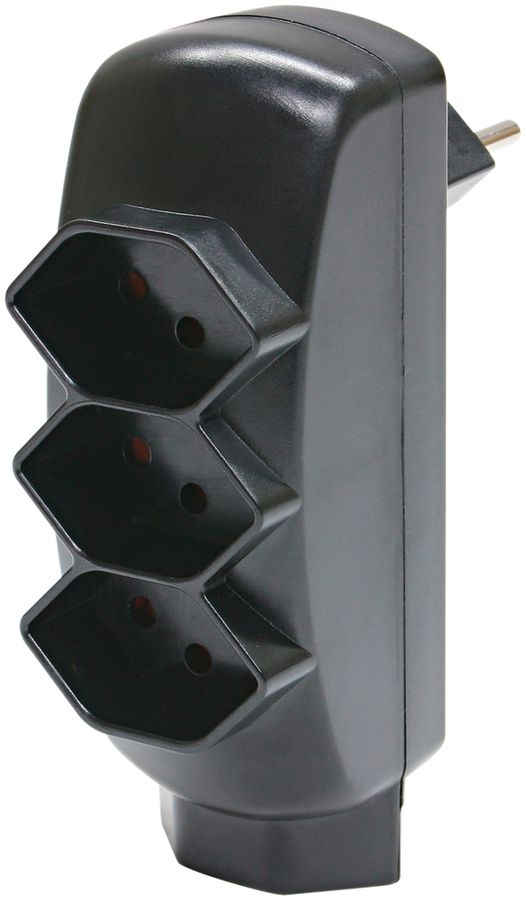 Mehrfachstecker STEKO SWING 3×T13+1×T13 mit KS schwarz