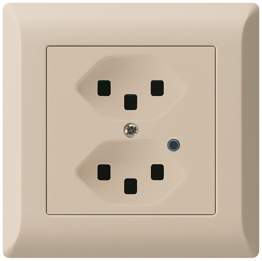 UP-Steckdose Hager kallysto.line 2×T23 beleuchtet C beige