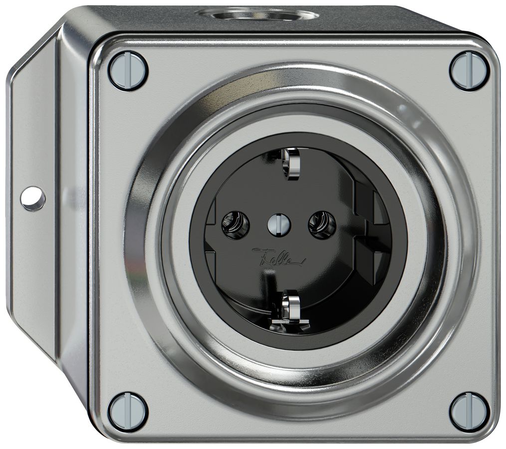 AP-Steckdose ELEMENT SNAPFIX® SCHUKO 16A 250V IP20 alu