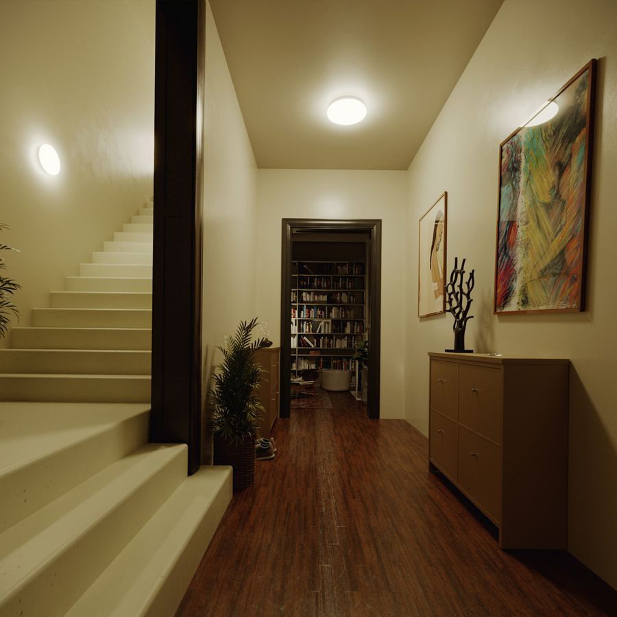 Plafonnier LED Philips Acuna IR 12W 1350lm 2700K Ø245mm blanc