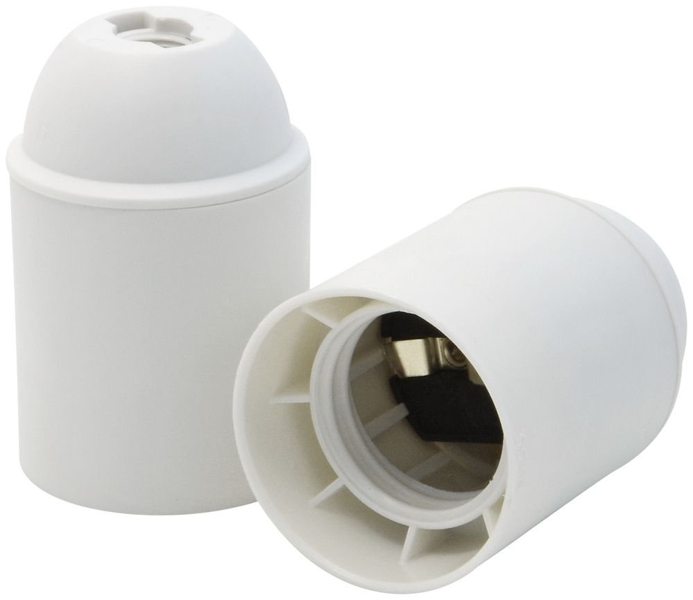 Fassung E27 Kunststoff weiss glatt, 190°C, Vossloh