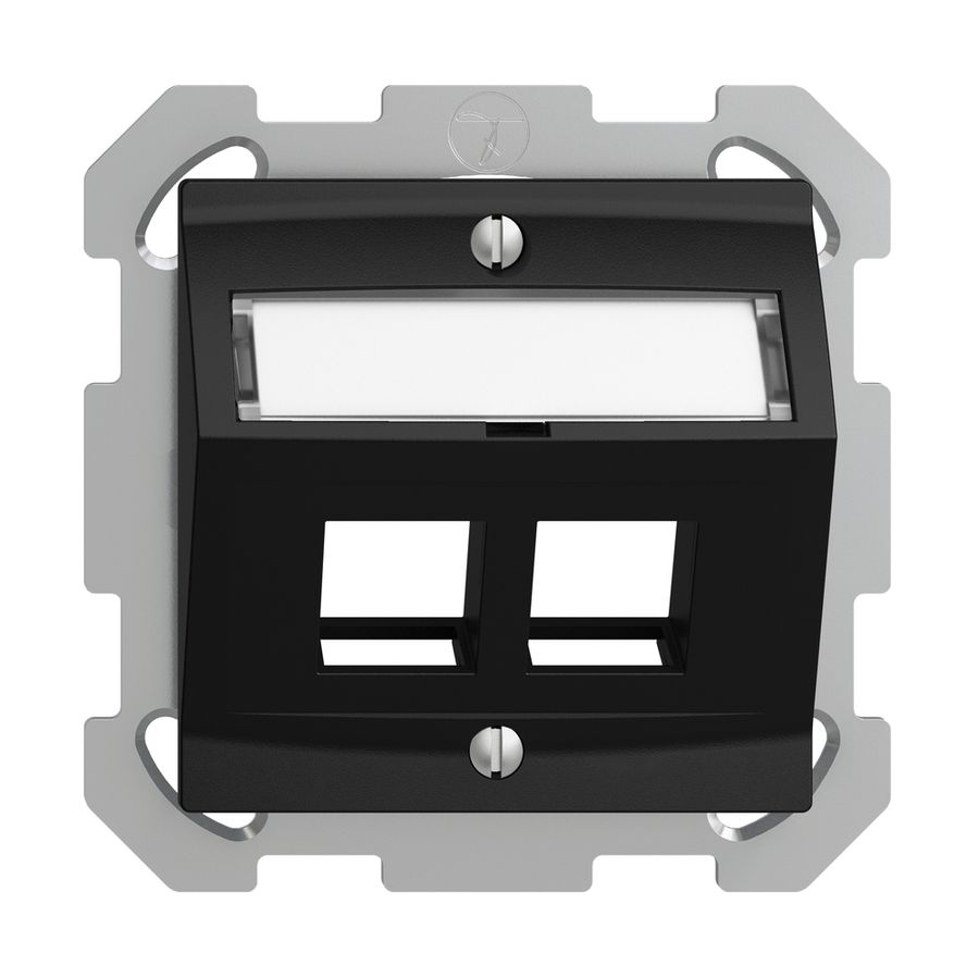 Kit de montage ENC Edue FM, avec capot de sortie oblique, pour 2×Keystone, noir