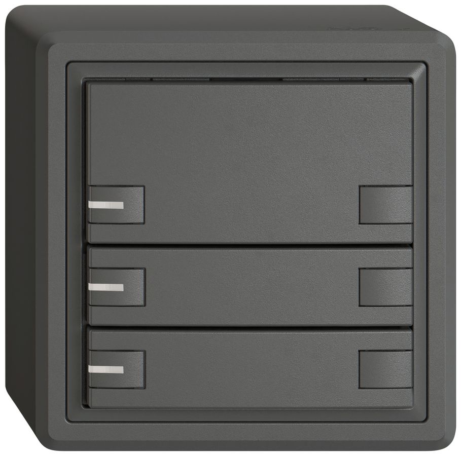 Pulsante universale AP EDIZIO.liv UNI SNAPFIX® 12…48V c.LED blu 6× com.1T grs