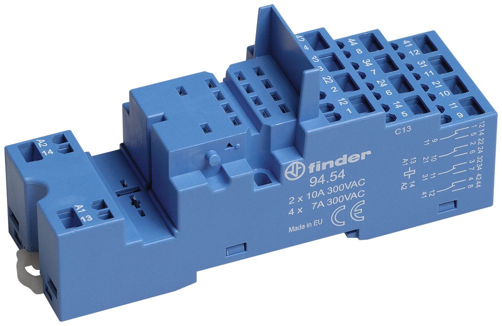 Base relè FINDER 94.54SPA guida DIN 35mm raccordo a molla 12P
