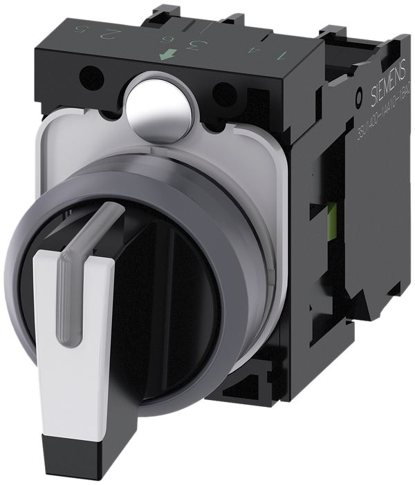 Interruttore a manetta Siemens SIRIUS ACT supporto 2Ch I-O-II anello front. met.