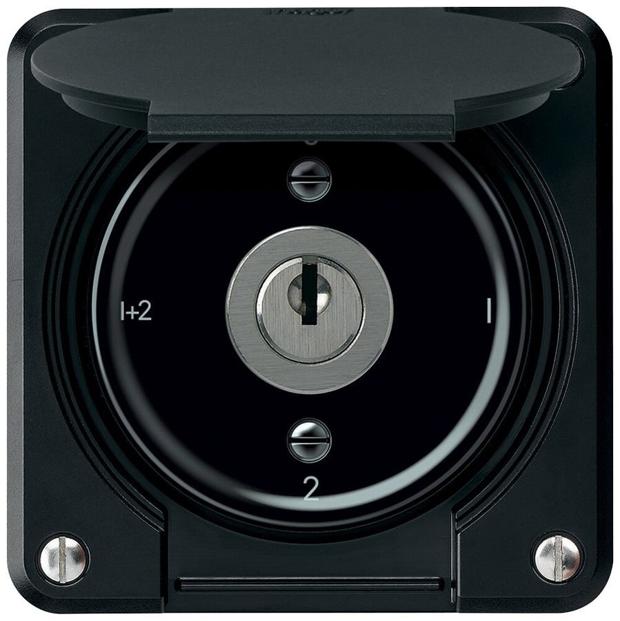 Schlüsselschalter robusto Serienschalter 16A 250V 86×86mm schwarz