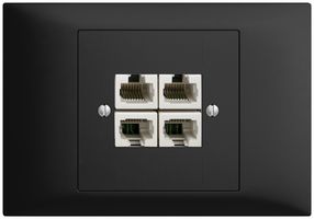 EB-Dose 4×RJ45/u 4P getr. EDIZIOdue schwarz ITplus