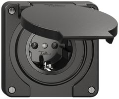 Steckdose Feller IP21 Schuko 16A 230V 87×87mm schwarz