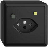 AP-Steckdose EDIZIOdue T13 FI 30mA shutter, schwarz