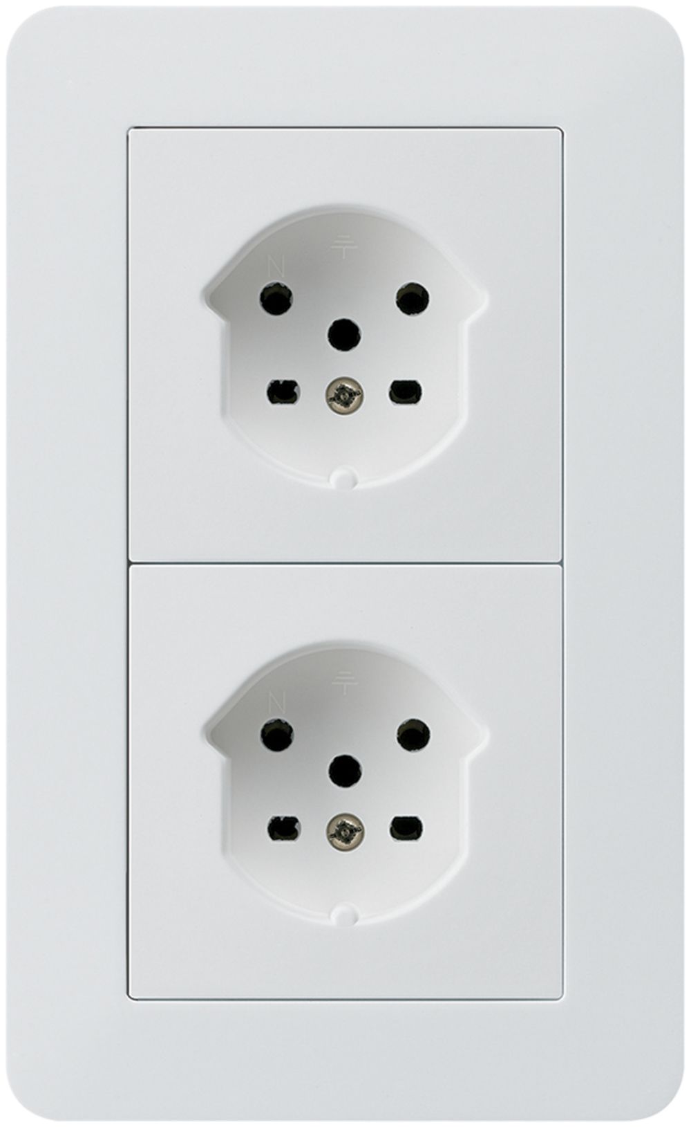 UP-Kombi 2×1 HA kallysto.trend 2×Typ 15 mit Steckklemmen weiss