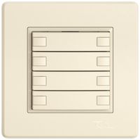 Poussoir universel ENC EDIZIO.liv UNI SNAPFIX® s.LED 4× comm.2T cr