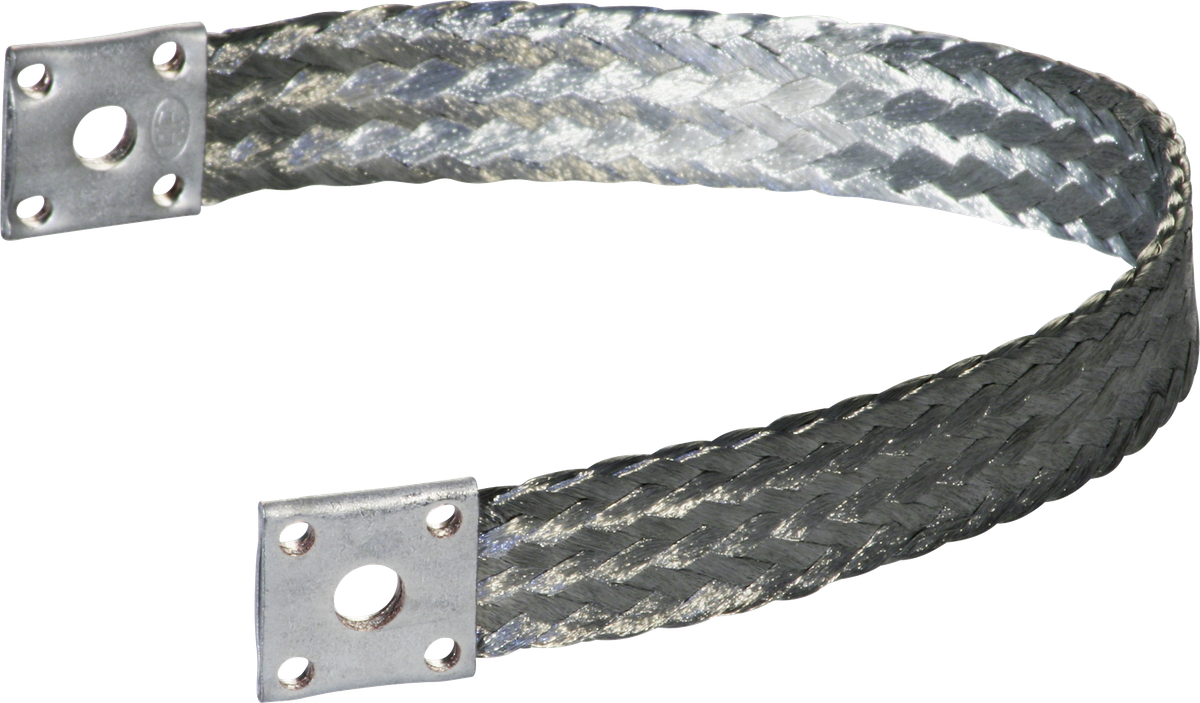 Raccord flexible Flury PA 38 CuvSn 25mm² cosses Ø8.2mm plat 22×2.5×300mm