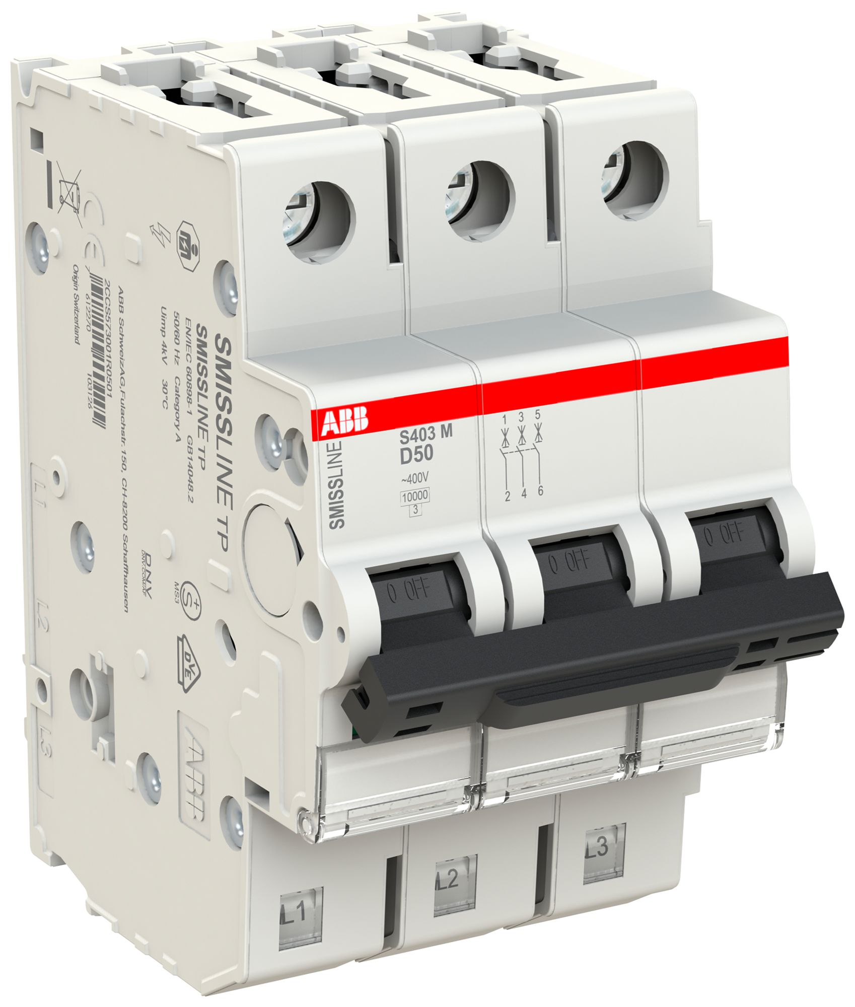 Leitungsschutzschalter SMISSLINE TP S 3×50A D 10kA