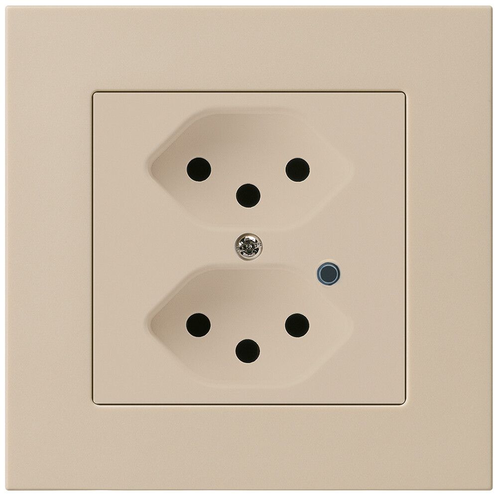 UP-Steckdose Hager kallysto.pro 2×T13 beleuchtet C beige
