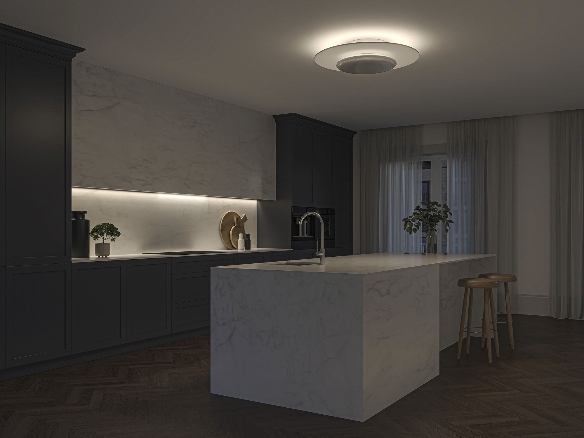 Plafonnier LED Philips Garnet 40W 4200lm 2700K Ø500mm blanc