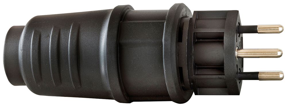 Fiche type 12 Brennenstuhl L+N+PE 10A 230V caoutchouc IP20 noir