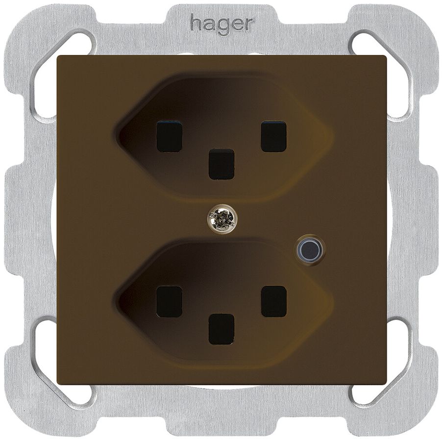 Presa INC Hager kallysto 2×T23 illuminato B marrone