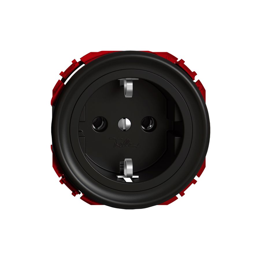 Steckdose STANDARDdue SNAPFIX® SCHUKO 16A 230V 60×60mm schwarz