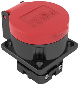 EB-Steckdose ELBRO T25 IP55 16 A 400 VAC IK08 schwarz/rot S+ inkl. Dichtung