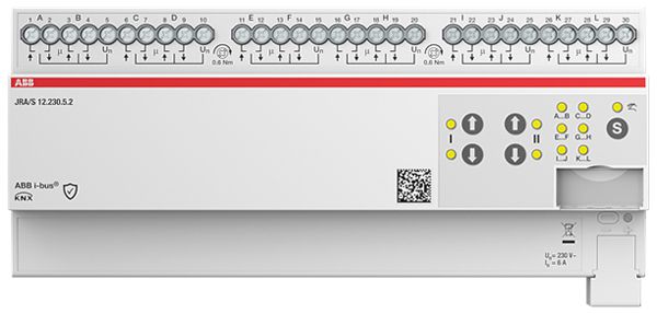 Attuatore per persiana AMD ABB JRA/S12.230.5.2 12-volte 6A/230VAC misura.tde