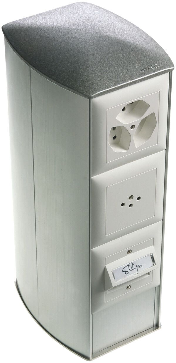 Potelet de raccordement Ellipse h=325 anod. avec 5 boîtes NIS IP20