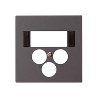 Placca frontale 3×coas+2×RJ45 kallysto multimedia R&M antracite