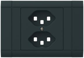 EB-Frontset kallysto für Einbausteckdose 2×Typ 23 Abdeckrahmen steckbar schwarz