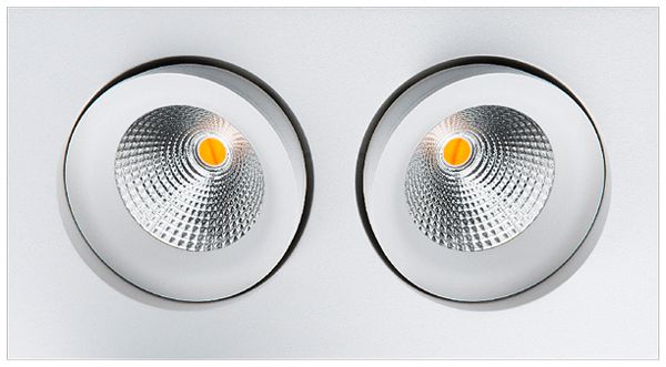 LED-Downlight SG Junistar Square 2×7W 1100lm 920…928 IP20/IP44 42° DIM 175×95 ws