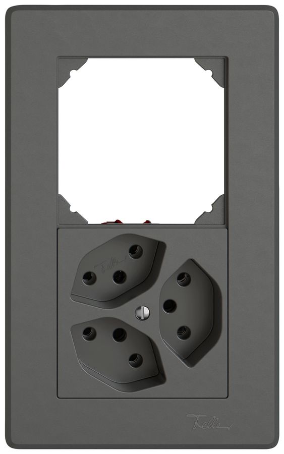 UP-Kombination EDIZIO.liv SNAPFIX® 2×1 156×96mm leer+3×T13 dunkelgrau