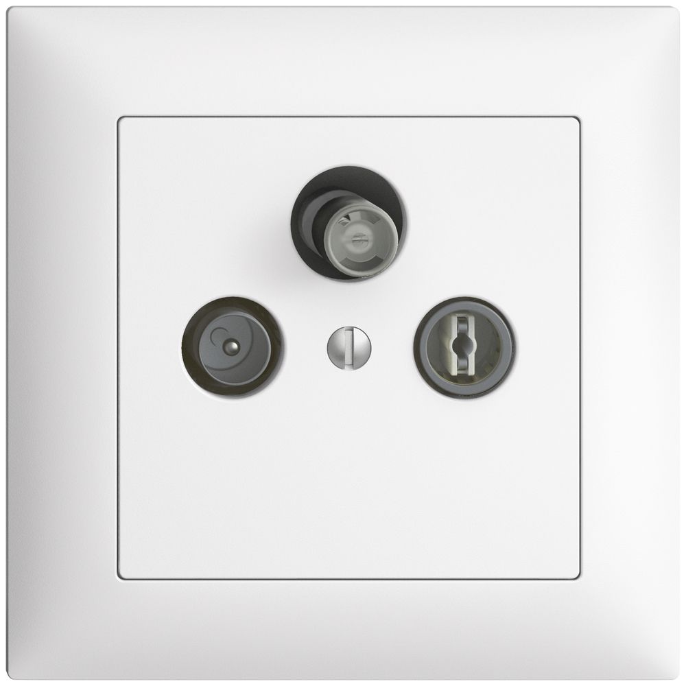 UP-Stichdose SAT/TV/R DB53 EDIZIOdue weiss mit SAT-F-Anschluss