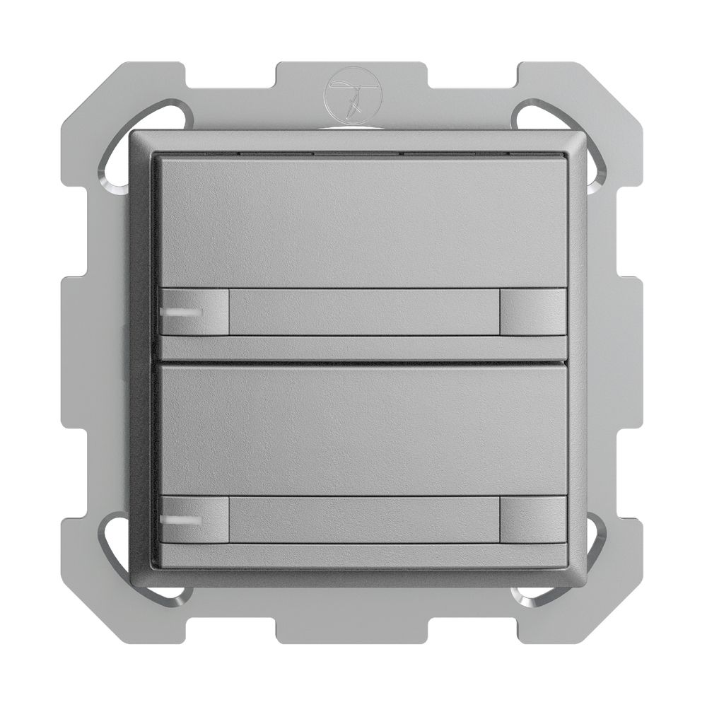 Poussoir ENC KNX 2× EDIZIOdue colore silver RGB avec LED avec insert papier