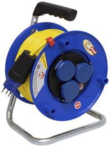 Kabelrolle BAT 240 Ø240mm 25m 3×1.5mm² 3×T13 Kunststoff blau IP44