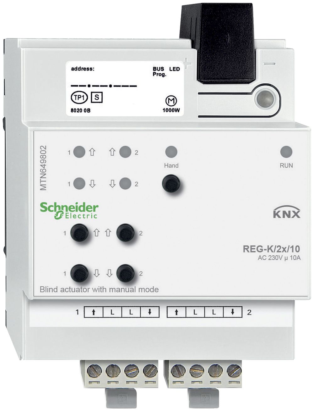 REG-Jalousieaktor KNX Schneider Electric 2×230V, MTN649802