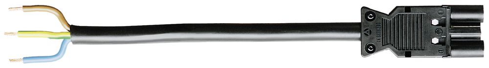 Anschlussleitung Wieland GST18i3 3×2.5mm² 250V 20A 5m schwarz Stecker, Cca