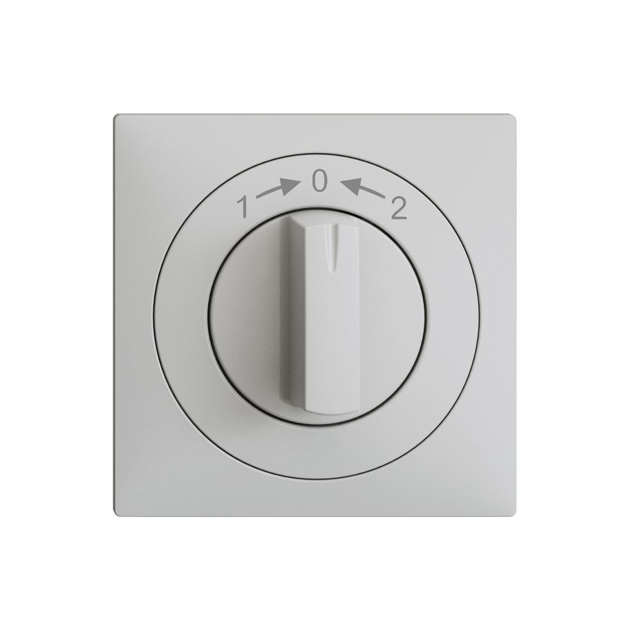 Frontset EDIZIOdue 1->0<-2 hellgrau 60×60mm für Schwenktaster