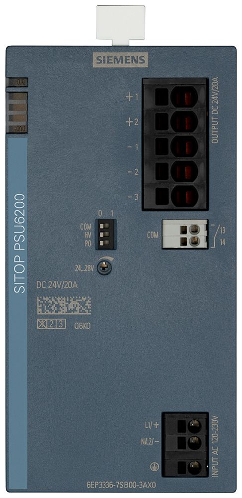 Stromversorgung Siemens SITOP, IN: 120…230VAC (120…240VDC), OUT: 24VDC/20A