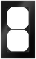 UP-Abdeckrahmen EDIZIO.liv prestige SNAPFIX® 2×1/1×2 154×94mm glas schwarz