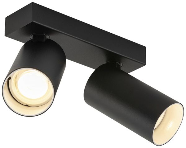 Plafonnier SLV KAMI GU10 2×0…10W 170×125mm noir/blanc