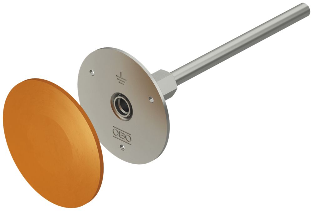 Erdungsfestpunkt Bettermann mit Achse und Doppelgewinde M10/M12, V4A