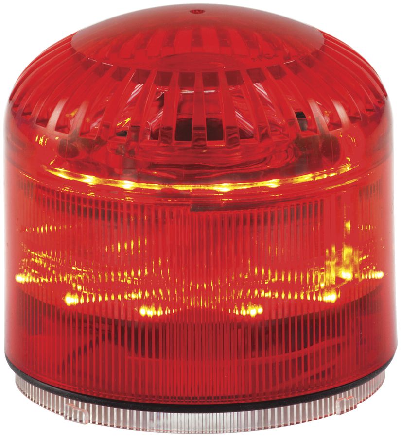 Sirena Hugentobler SIR-E LED M con luce, rosso, senza base, IP65, Ø92×87.5mm