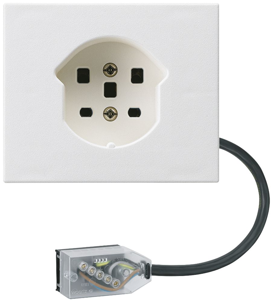 Prise INC T15 L2 blanc pour câble plat Technofil