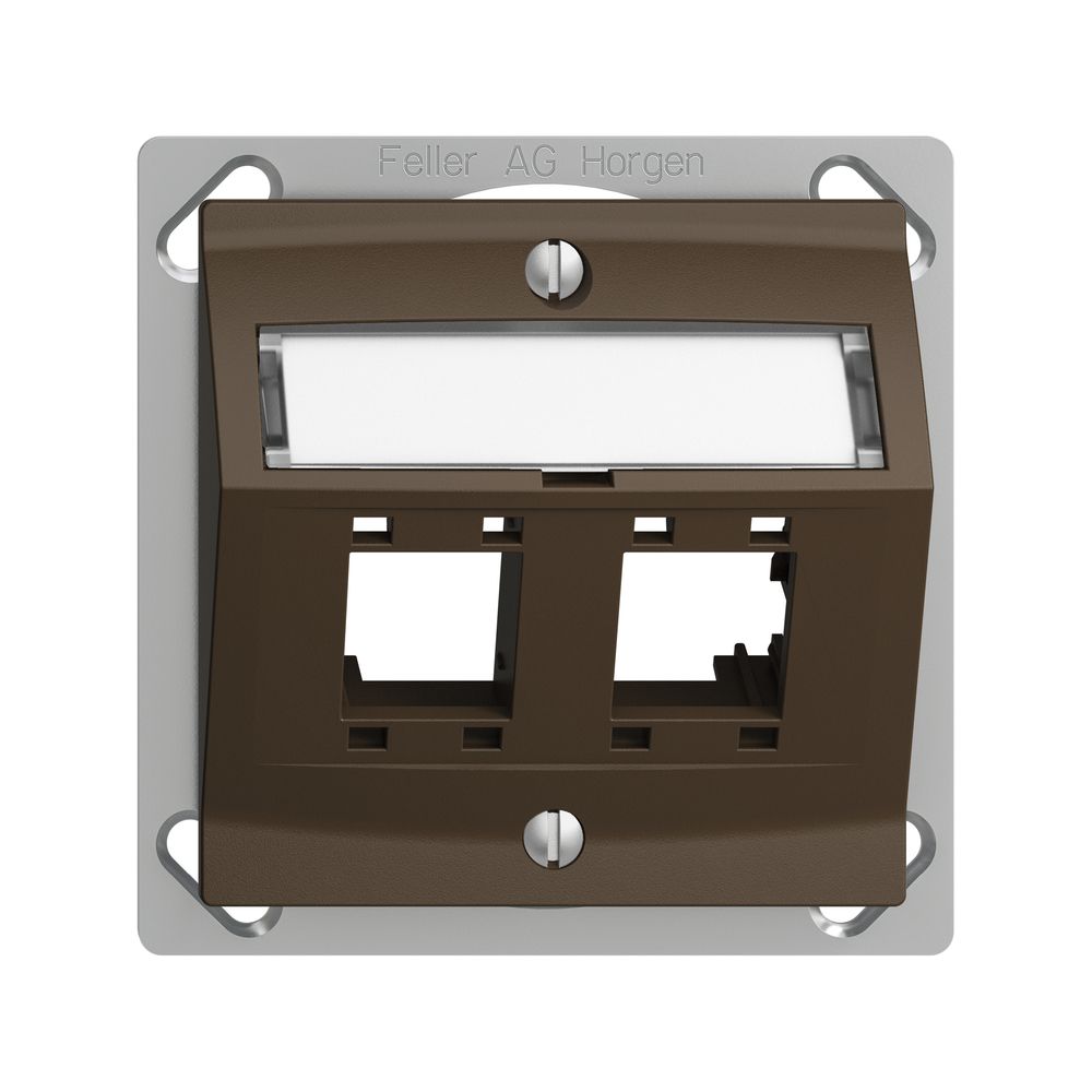 Kit de montage INC EDIZIOdue, avec capot de sortie oblique, pour 2×RJ45, coffee