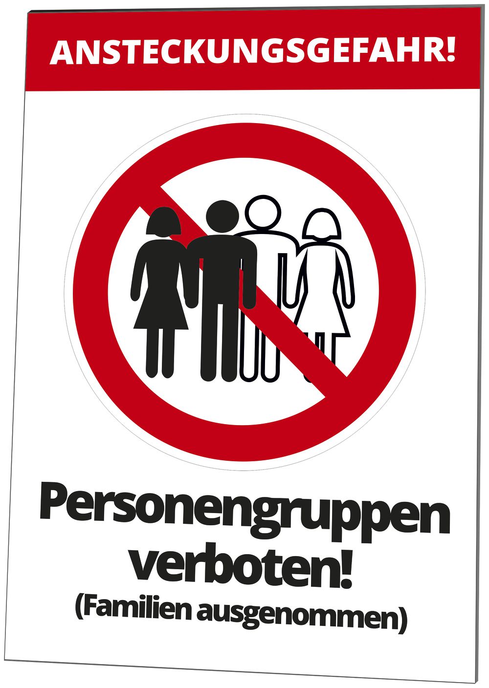 Warntafel CIMCO "Personengruppen verboten" 297×420mm
