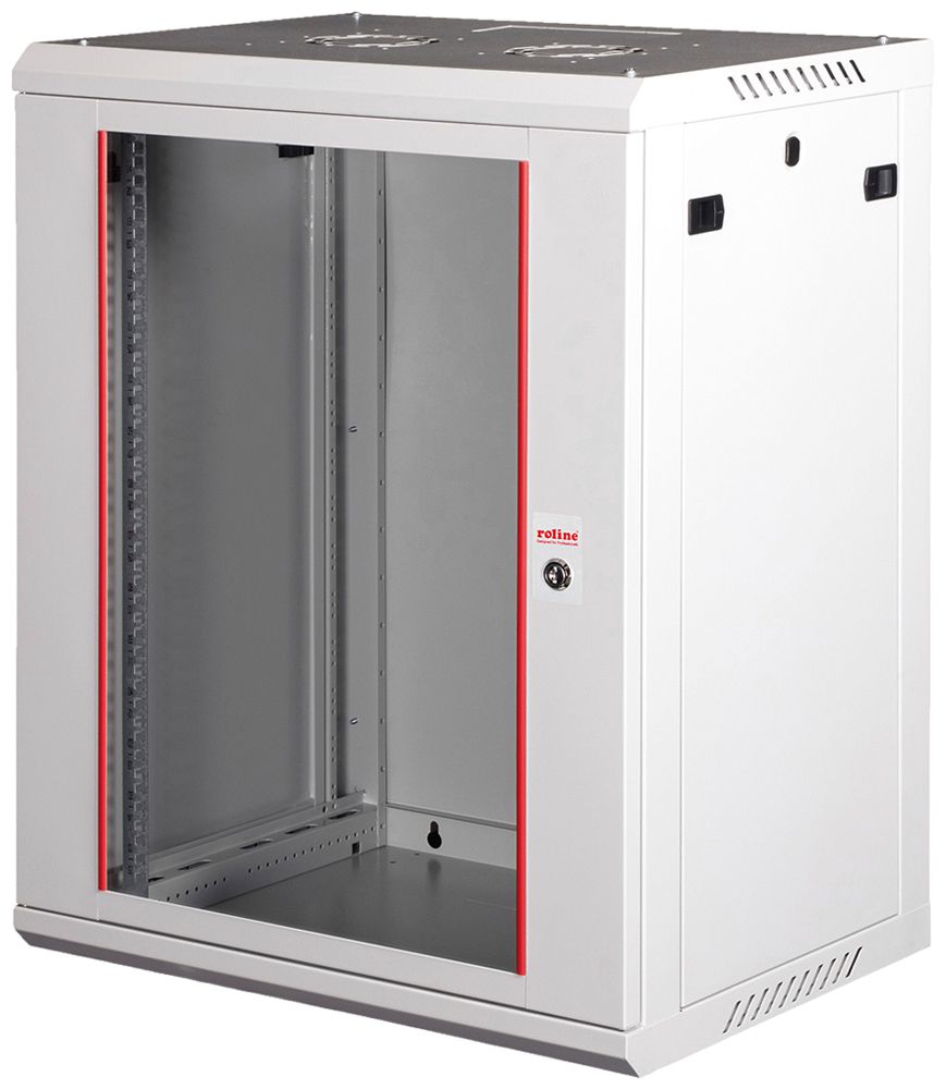 Wandgehäuse 19" ROLINE Basic Plus 600×912×450mm 18HE 1×Tür Stahl grau